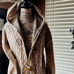 Free People XS Cream Hoodie Sweater With Pockets